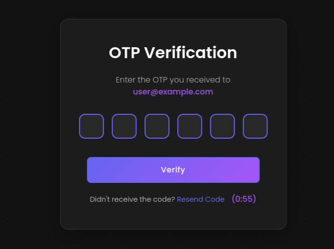 Confirm Email OTP